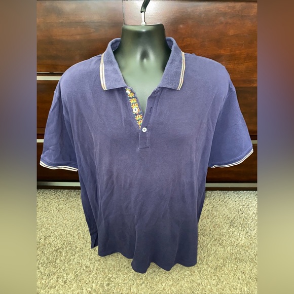 Robert Graham Mens Collared Short Sleeve Dark Blue Polo Size 3XL - Picture 1 of 7